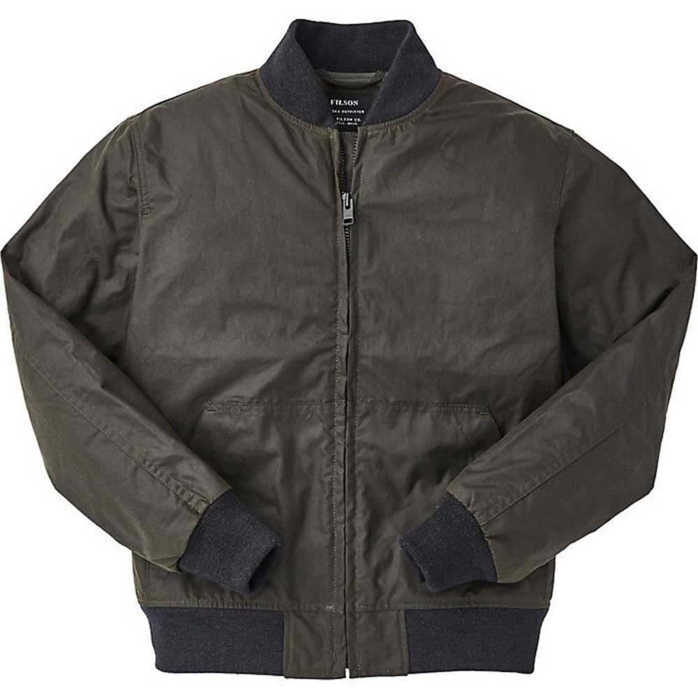 Men’s Filson Cover Cloth Bomber Jacket in Burnt Olive